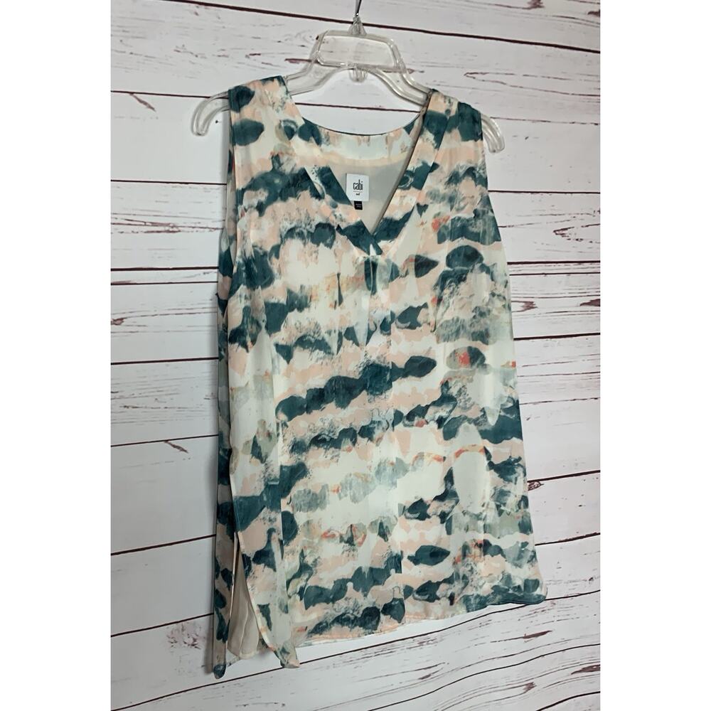 Cabi Women’s M Medium Gelato Watercolor Layered Sleeveless Spring Summer Top - Picture 7 of 13